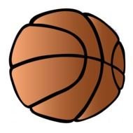 orange basketball ball on a white background