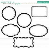 Stitched Decorative Tags And Frames Clip By Wisteriadesignstudio