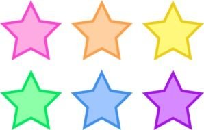 Clipart of Set Of Six Pastel Stars