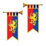 medieval flags on a white background