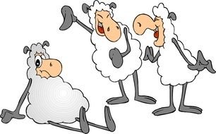 cartoon funny sheep as graphic illustration