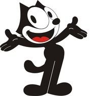 funny black cat as a picture for clipart