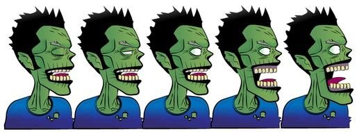 Faces of zombie clipart
