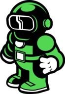 green robot on a white background