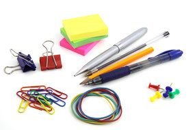 stationery on a white surface