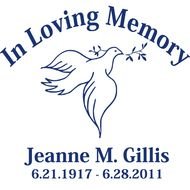 Wholesale Memorial Window Decals In Loving Memory Dove