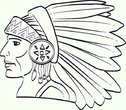 American Chief Native Apache Tribe Coloring Page