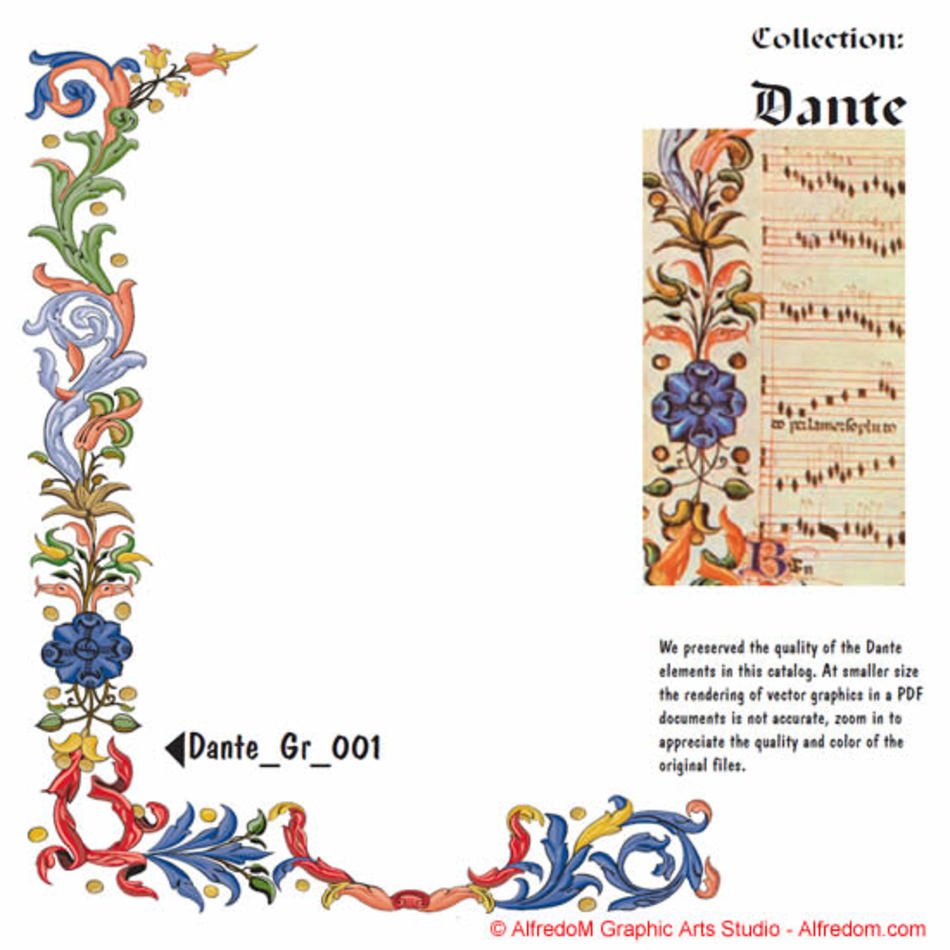 Renaissance Illuminated Manuscripts Borders & Letters Eps
