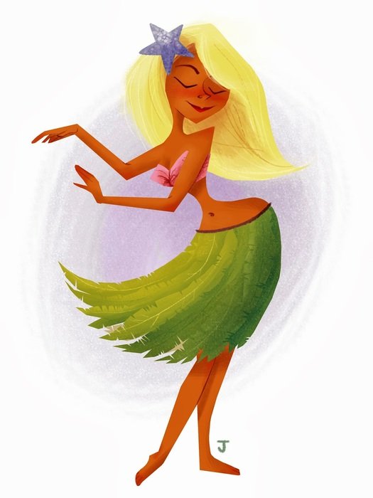 picture of a girl dancing hula