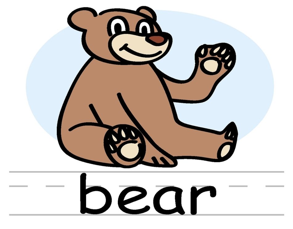 drawing of a bear with a raised paw