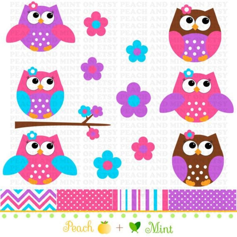 Cute Pink Owl Digital Graphics By Peachandmint $300