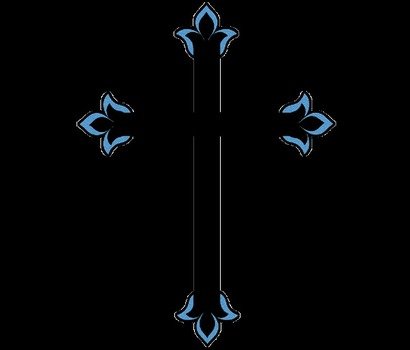 cross on a black background