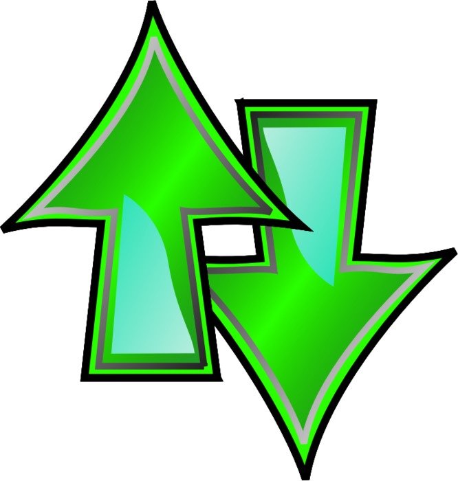 clipart of the green Up And Down arrows