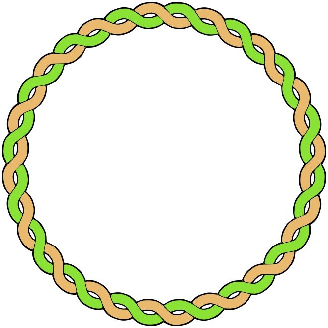 11 Description Colored Rope Border Circle Tags