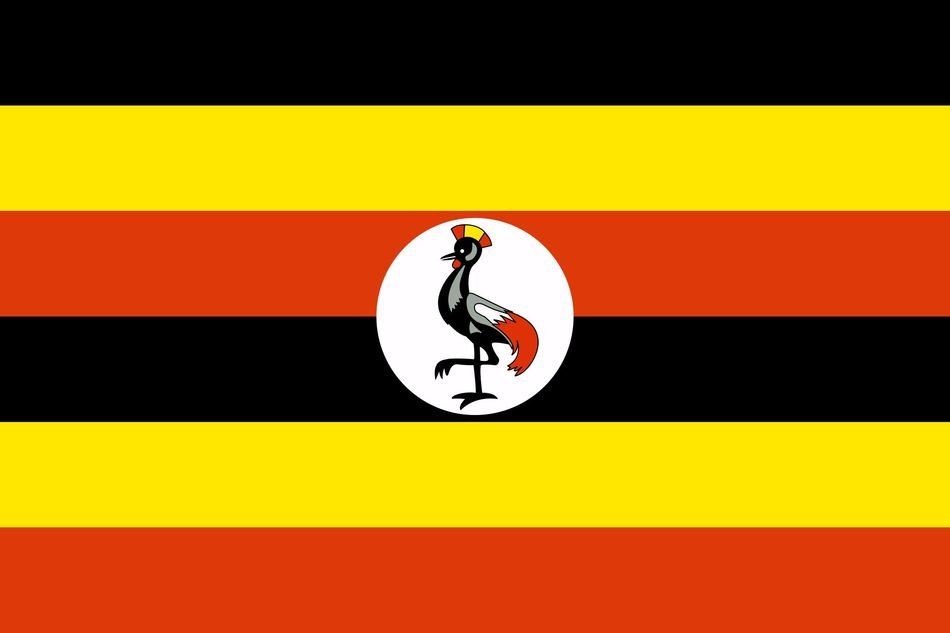 striped flag with a picture of a bird