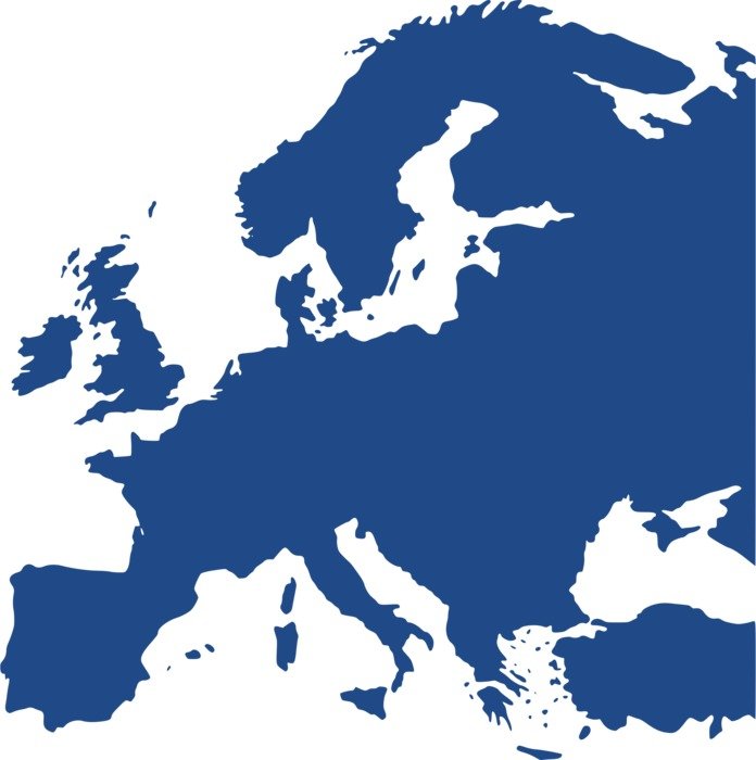 blue Map Of Europe drawing