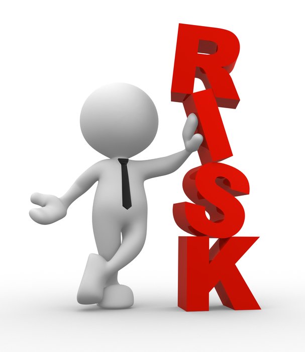 risk, abstract person at stask of letters, render