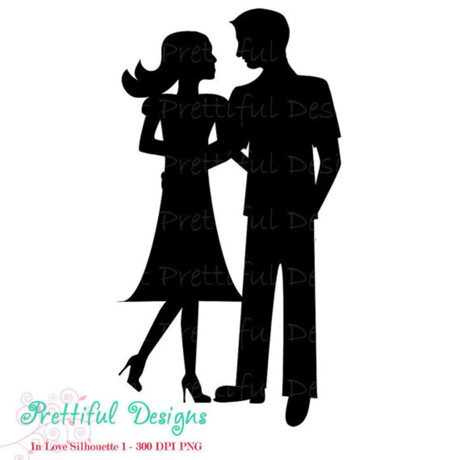Items Similar To Silhouette In Love Couple Engaged Date