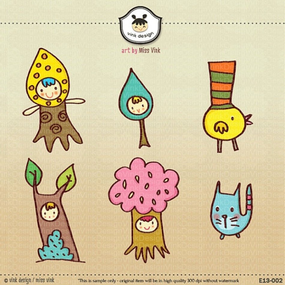 Whimsical Trees And Friends Creative Set By Vinkdesign