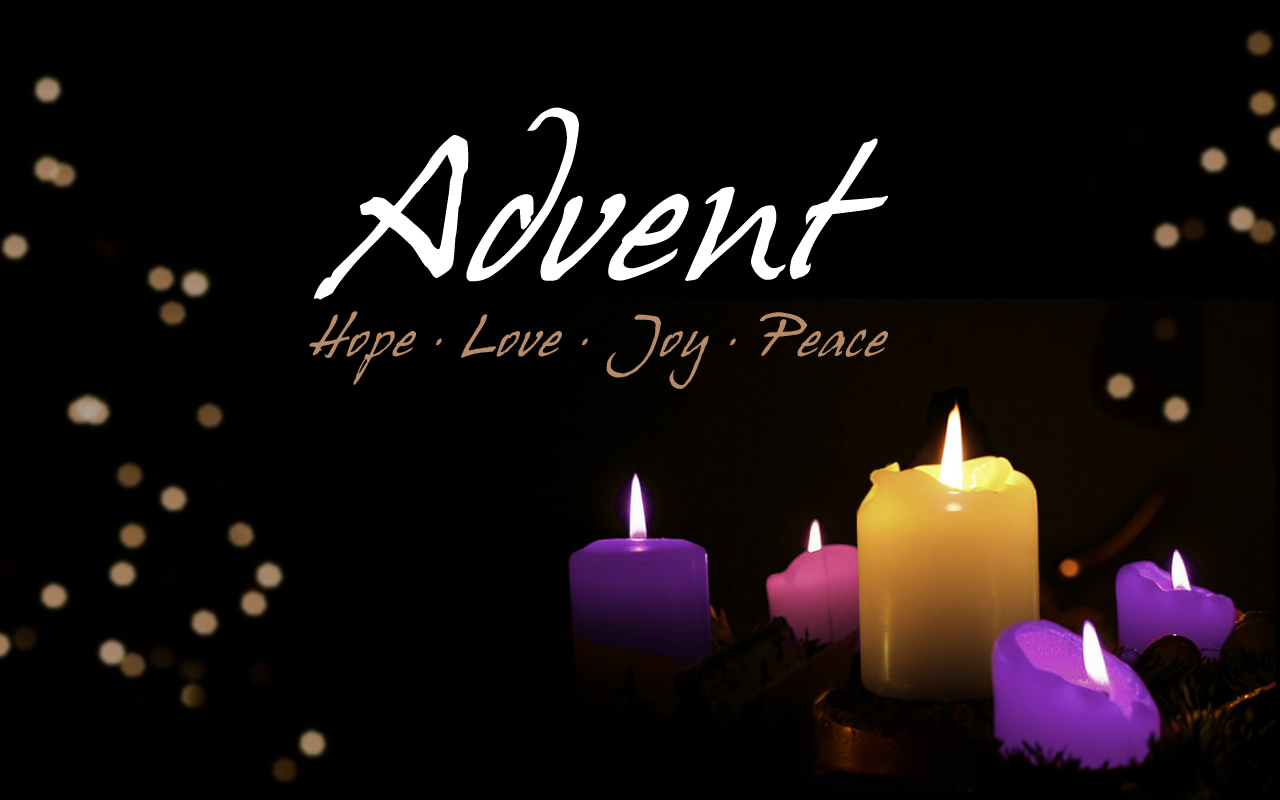Catholic Christmas poster with colorful candles free image download