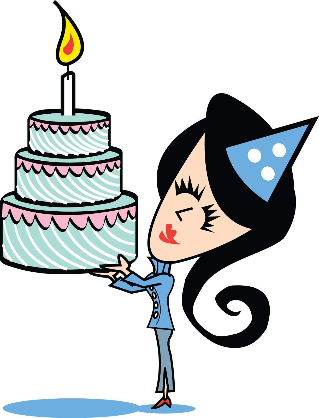 Clipart of birthday cake and girl free image download