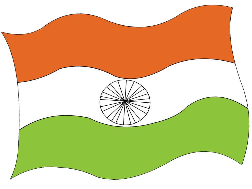 Drawn indian flag on black background free image download