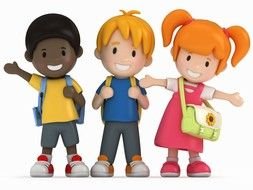 three School Kids, render