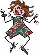 funny girls drawing