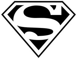 Superman, black and white Logo