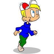 Boy Running cartoon drawing