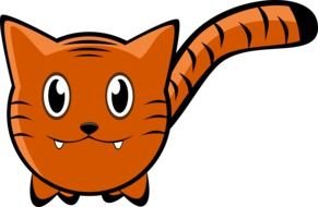 drawing of a red cat on a white background