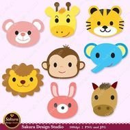 Elephantrabbitlionbeargiraffehorse 8 Paper Crafts Cards