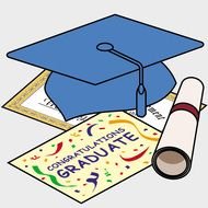 attributes of a graduation as a picture for a clipart