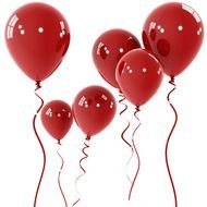 photo of six red balloons