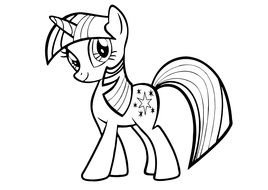 black and white Little Pony as a graphic illustration