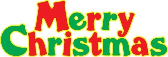 Merry Christmas red green text drawing