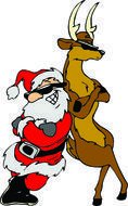 Christmas Santa and Reindeer drawing