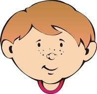 clipart of head of red-haired boy