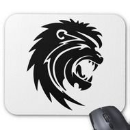 007 Lion3111906 Roaring Lion Black White Tattoo Mouse Pad Zazzle