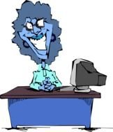 Woman Using A Computer Vector