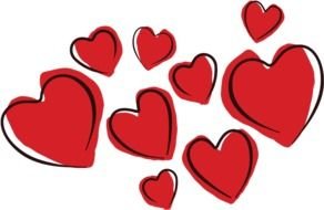 Printable Heart Shapes Valentine Penny drawing