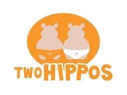 Clip art of two hippos logo
