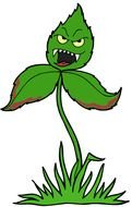 cartoon angry weed