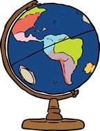 isolated drawn globe