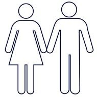 Man And Woman Heterosexual Icon Vector