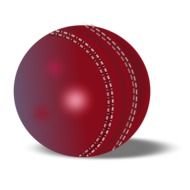 red stitched cricket ball, drawing