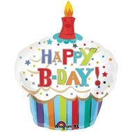 Happy Birthday Cupcake Supershape Foil Balloon At Direct