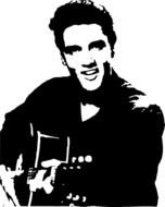 Portrait Guitar Monochrome Celebrity Elvis Presley