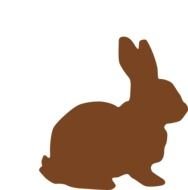 silhouette of a chocolate Easter bunny