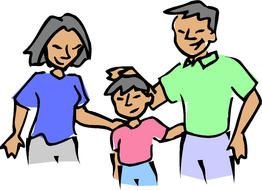 painted family of three